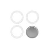 1 silicone gasket and 1 stainless steel filter plate for 4-cup models.