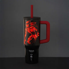 Stranger Things Tumbler with Handle and Straw – 30 oz