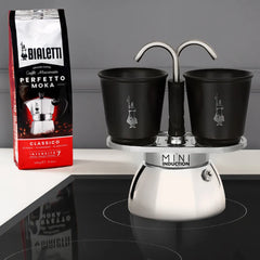 Induction Mini Moka Pot Espresso Gift Set | Italian Coffee Maker with Cups