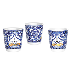 Dolce & Gabbana Gift Set – 3-Cup Moka Pot + 3 Cups & Stirrers - Blu Mediterraneo