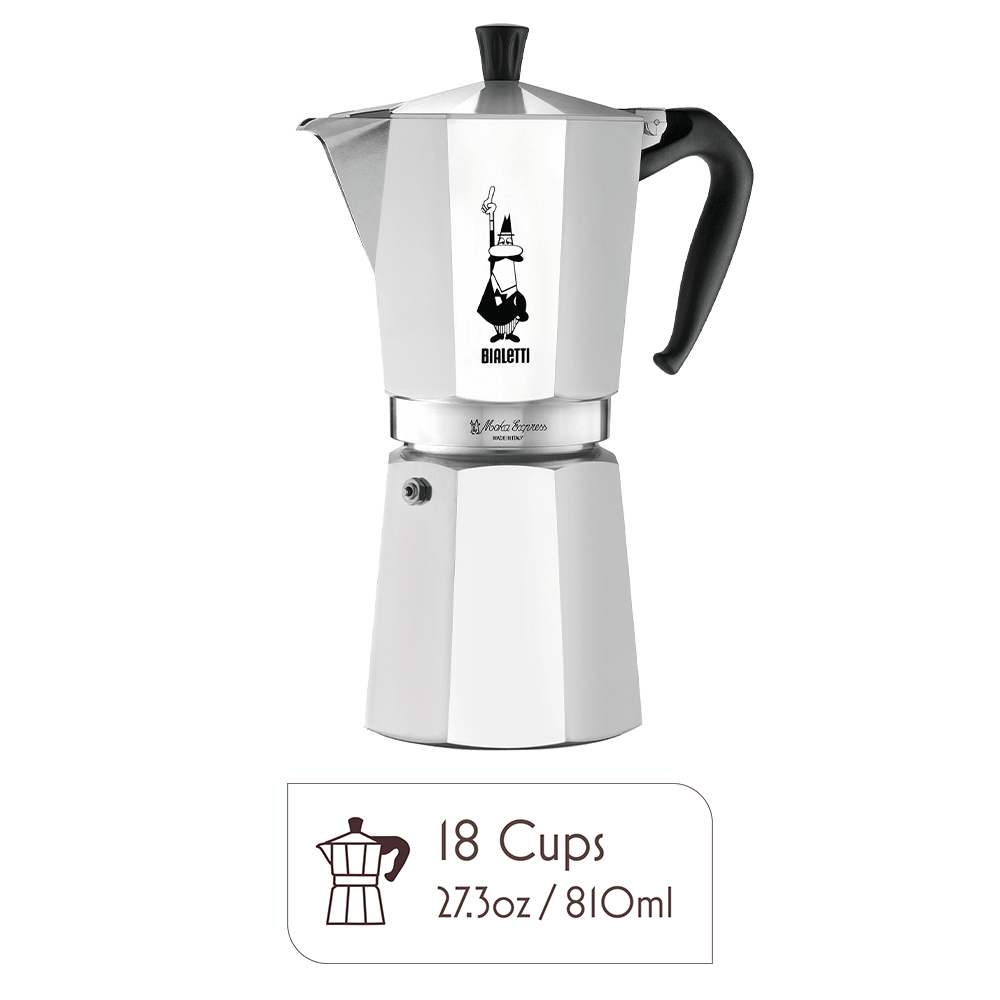 Iconic Moka Pot Italian Coffee & Stovetop Espresso Maker - 18 Cups