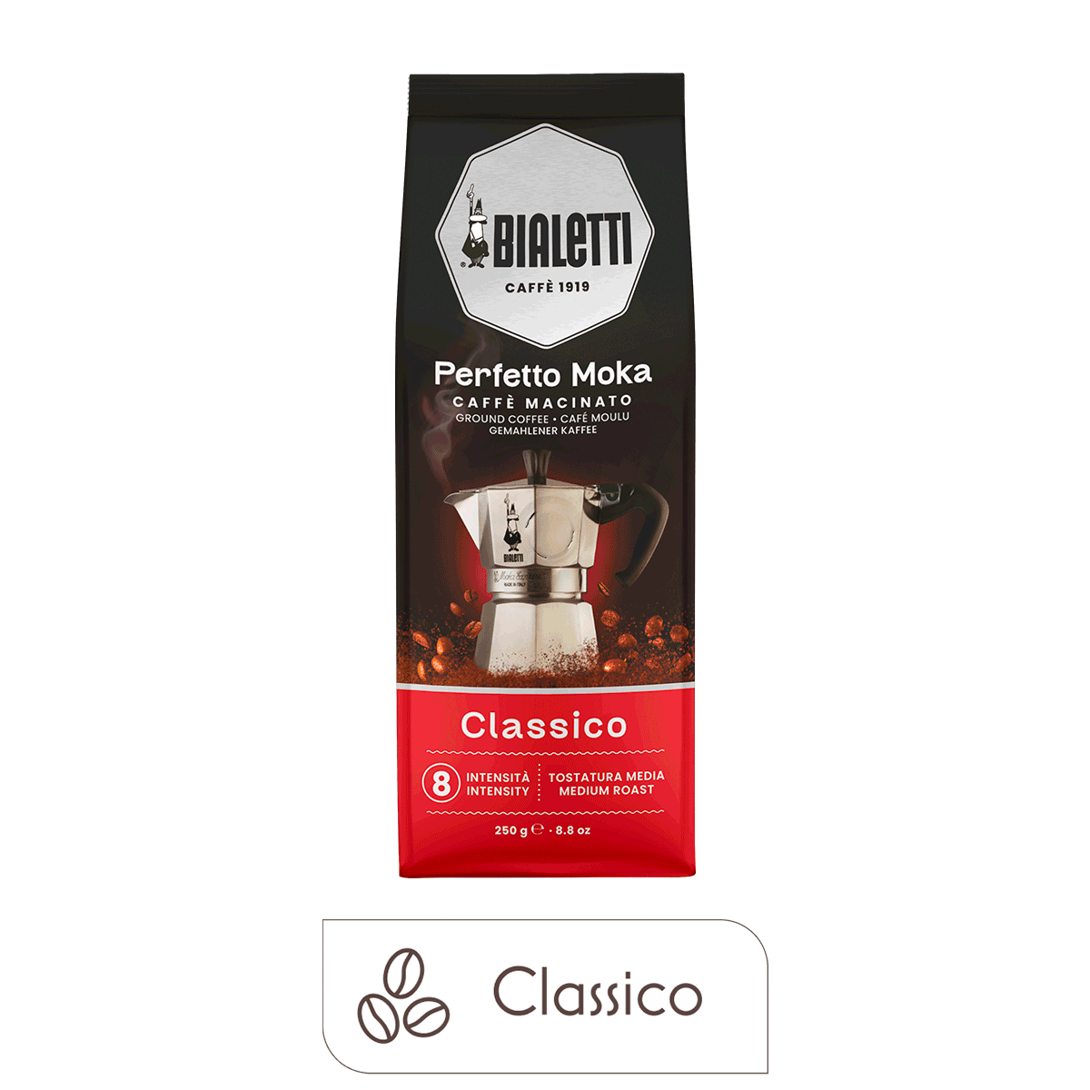 Bialetti Perfetto Moka Classico Ground Coffee, 8.8 oz