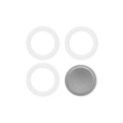 3 rubber Gaskets and 1 Filter Plate for 1-Cup Moka.