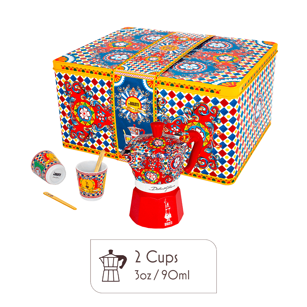 Dolce & Gabbana Moka Pot & Espresso Set Gift Set – Sicilian Cart Design