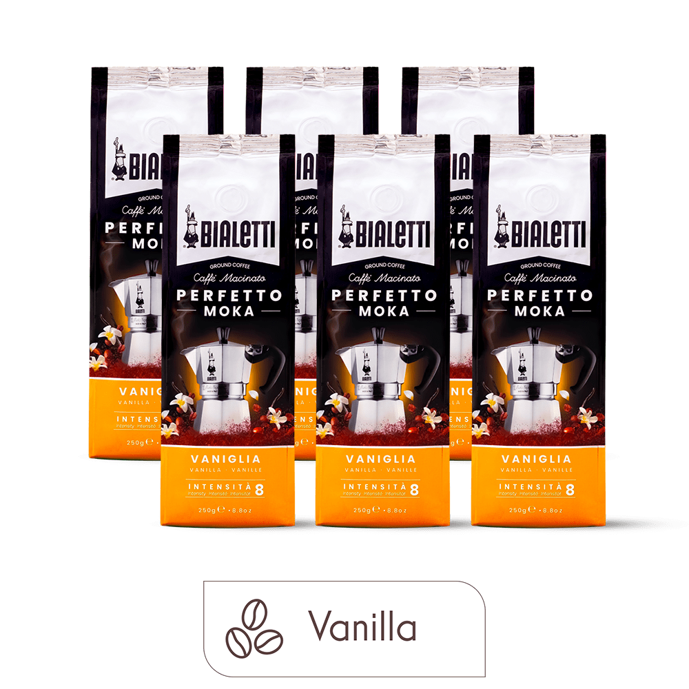 Perfetto Moka Ground Coffee Vanilla (6-Pack, 8.8 oz each)